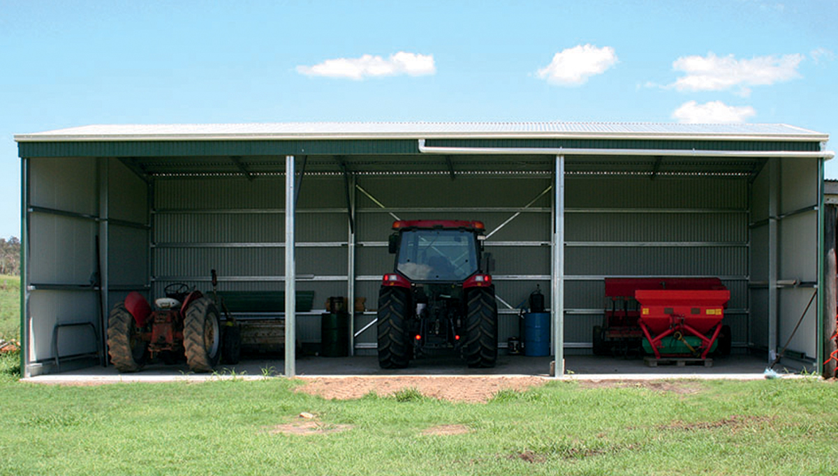 Rural shed with 3 open bays