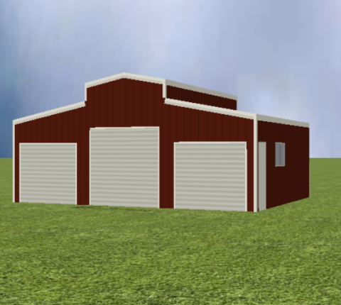 American barn render with 11 degree roof pitch