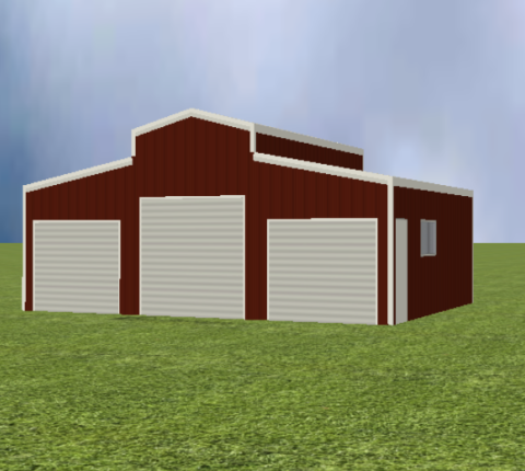 American barn render with 15 degree roof pitch