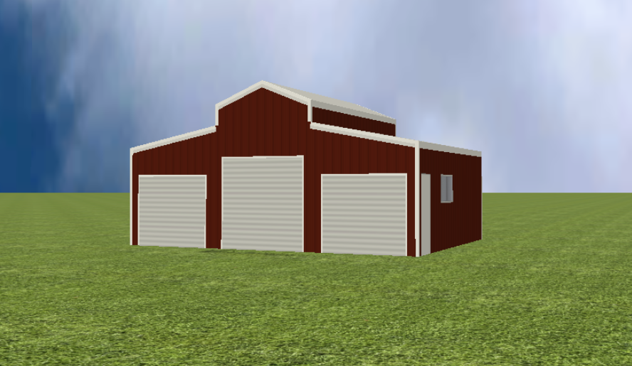 American barn render with 22 degree roof pitch