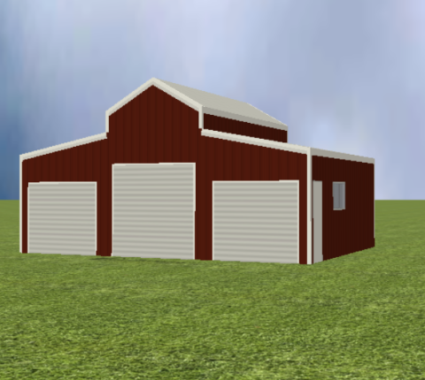 American barn render with 30 degree roof pitch