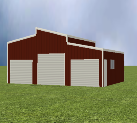 American barn with skillion 15 degree roof pitch