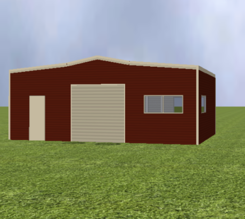 Australian Barn render with 11 degree pitch and 5 degree lean to