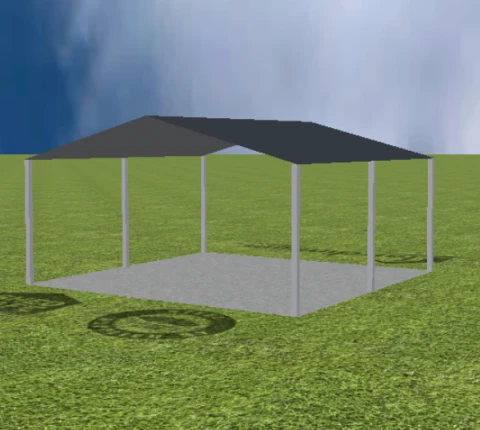 Carport render with Gable 15 degree roof pitch
