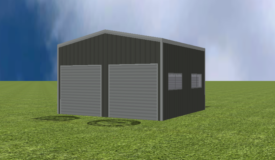 Garage render with 11 degree gable roof