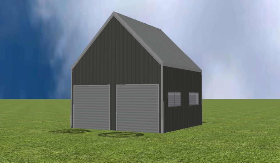 Garage render with 45 degree gable roof