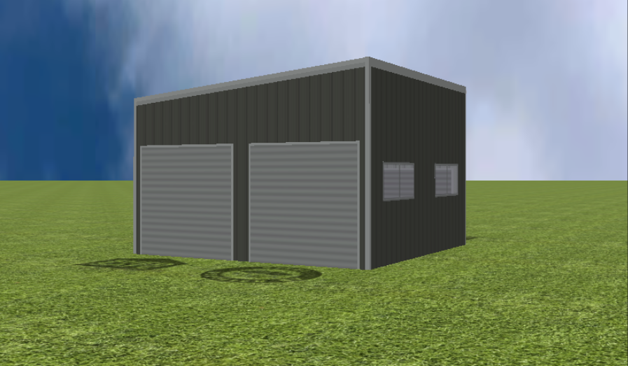 Garage render with 5 degree skillion roof