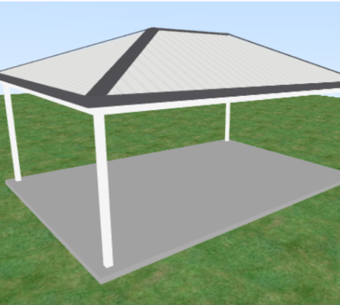 22 degree Hip roof patio