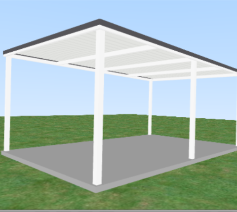 Flat roof carport 2 and 5 degrees