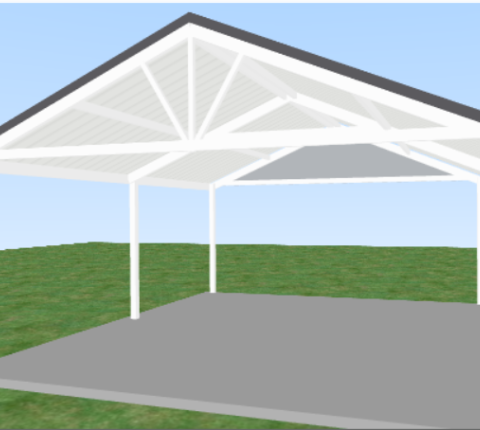 Gable carport roof 22 degrees