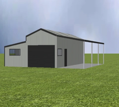 Rural shed with 22 degree gable roof