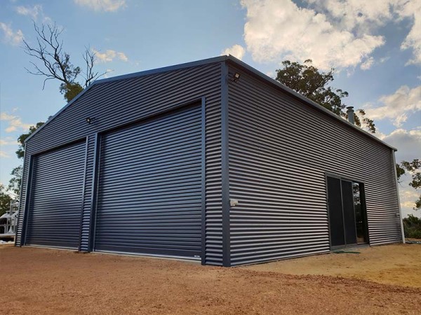 Double Garage in COLORBOND® steel Basalt